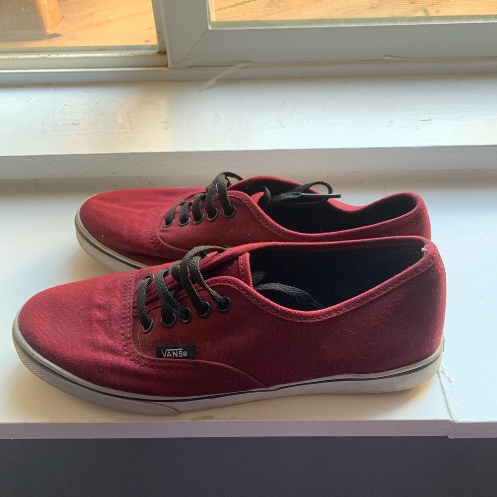Lightly worn maroon and black vans